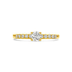 Ring zirkonia 14k geelgoud