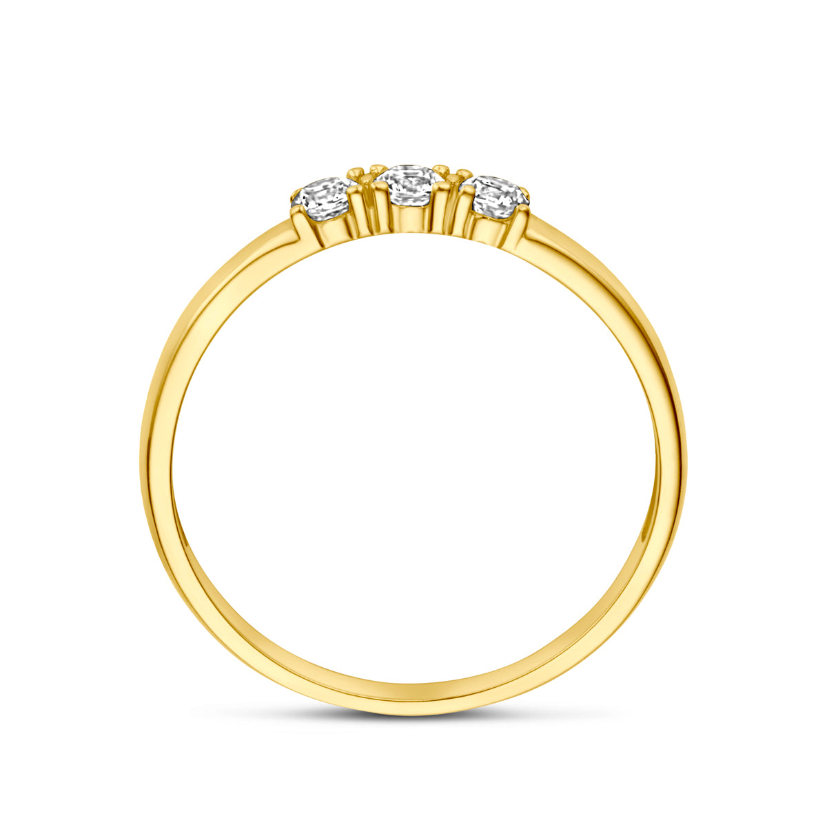 Ring zirkonia 14k geelgoud