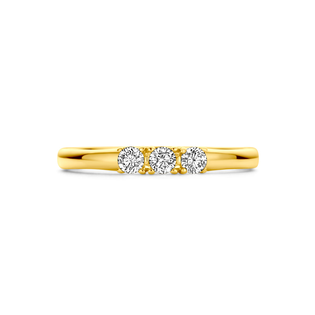 Ring zirkonia 14k geelgoud