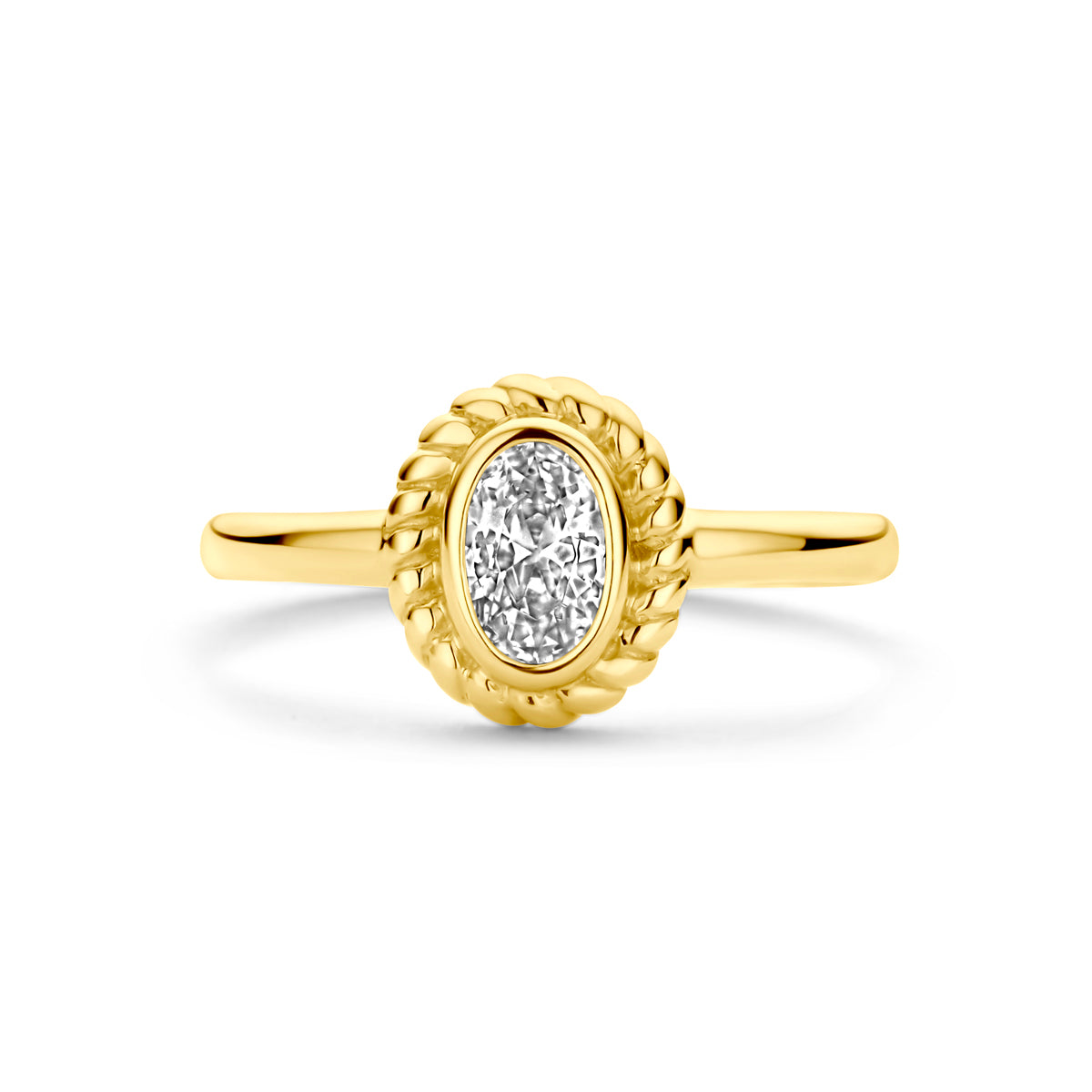 Ring zirkonia 14k geelgoud