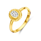 Ring zirkonia 14k geelgoud
