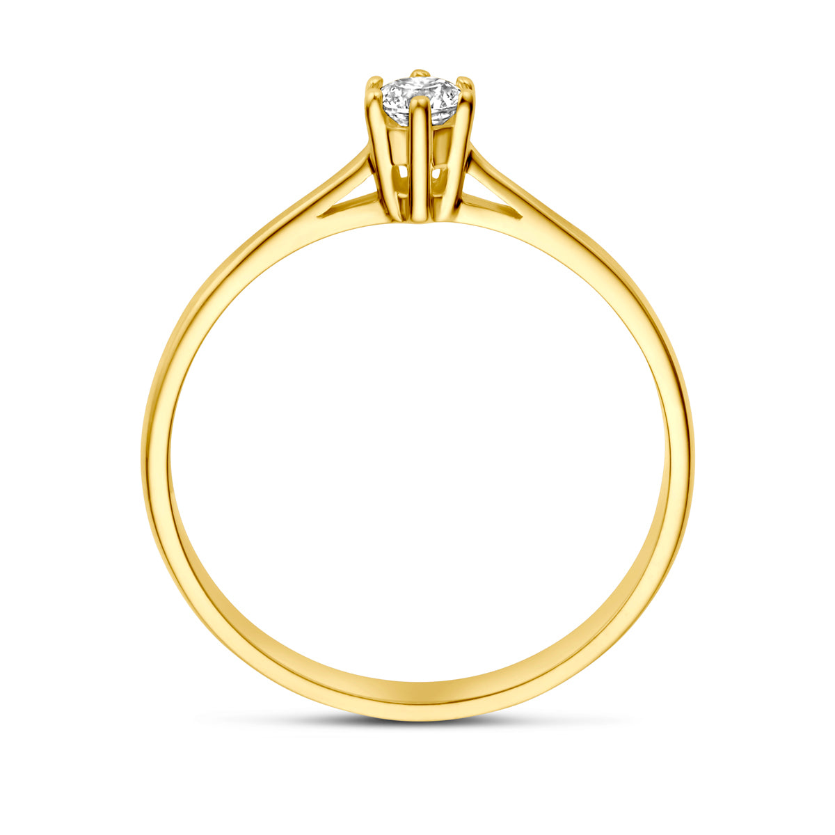 Ring zirkonia 14k geelgoud