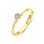 Ring zirkonia 14k geelgoud