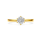 Ring zirkonia 14k geelgoud