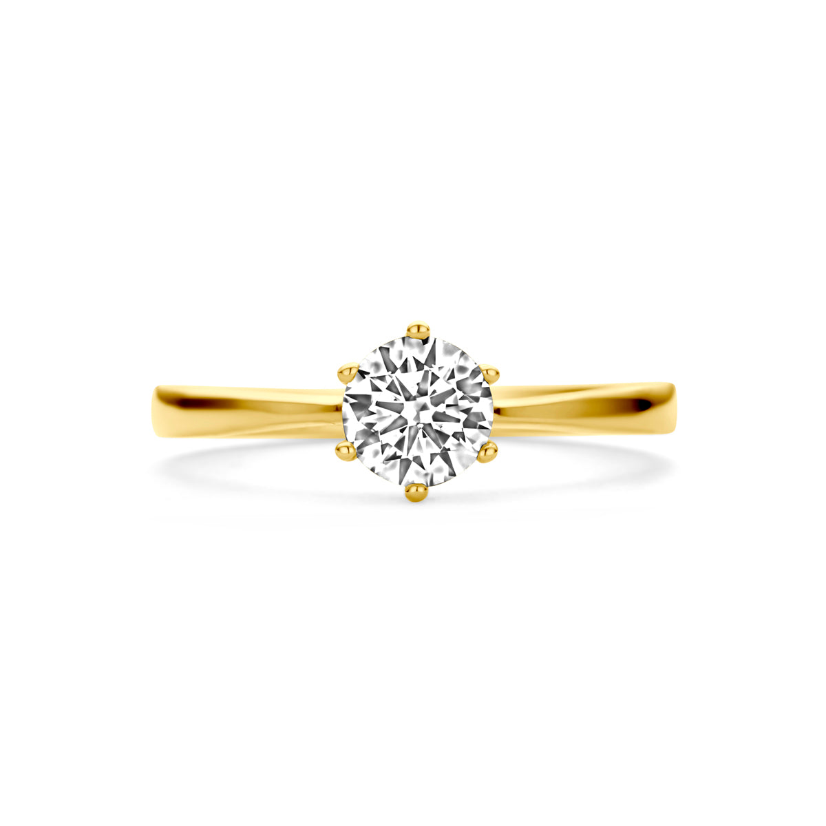 Ring zirkonia 14k geelgoud