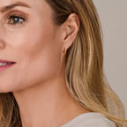 Klapoorringen zirkonia 14k geelgoud