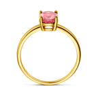Ring roze toermalijn 14k geelgoud