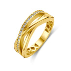 Ring zirkonia 14k geelgoud