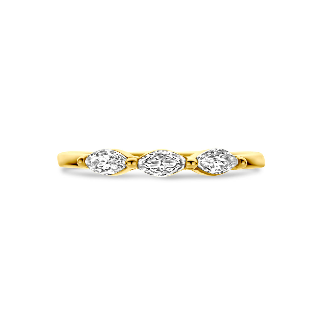 Ring zirkonia 14k geelgoud