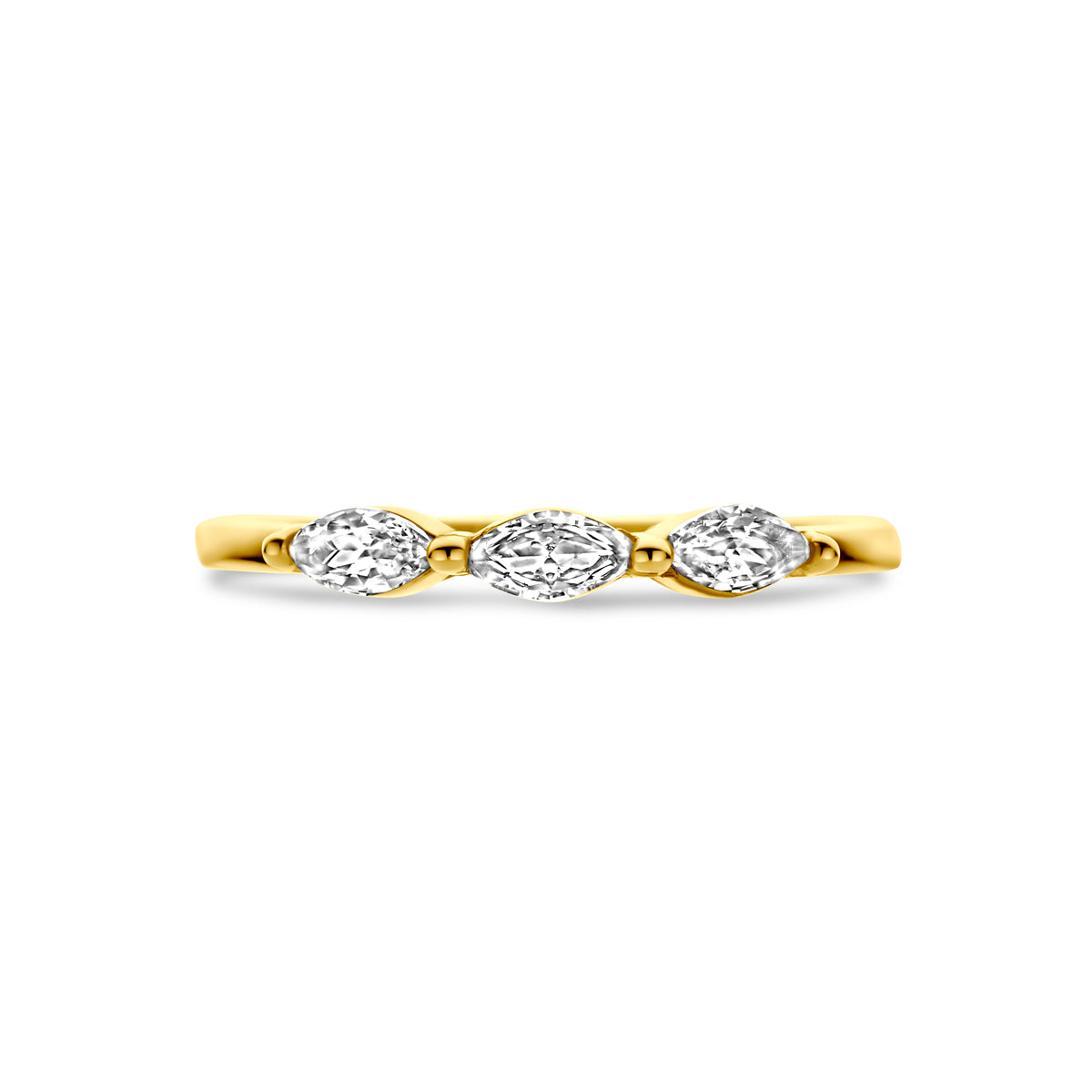 Ring zirkonia 14k geelgoud