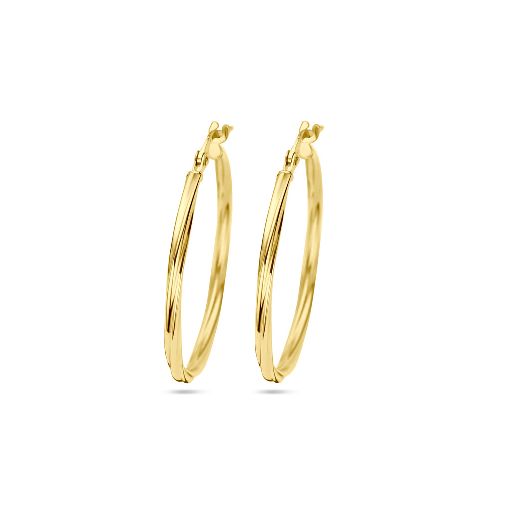 Oorringen gedraaide buis 2,0 mm 14k geelgoud