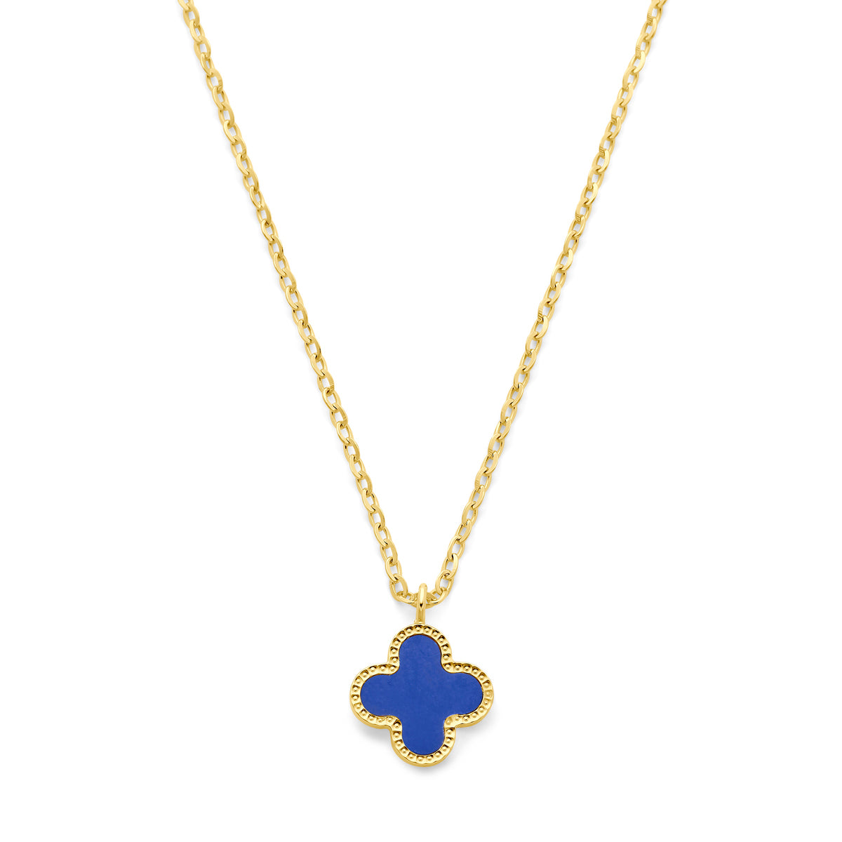 Collier klavertje lapis 41 – 43 – 45 cm 14k geelgoud