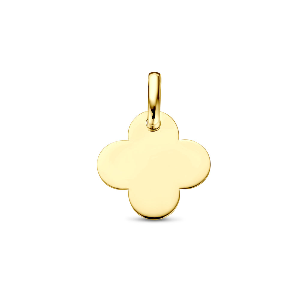 Hanger klavertje 14k geelgoud