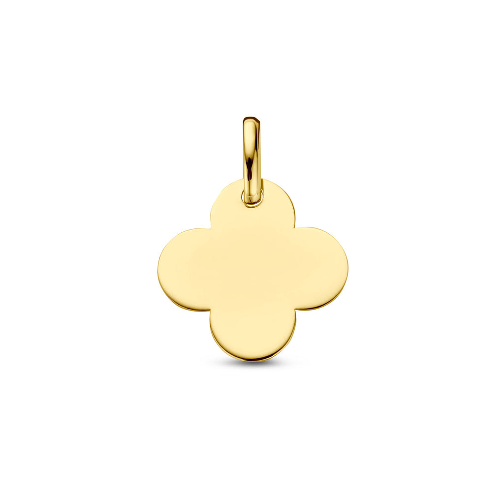 Hanger klavertje 14k geelgoud