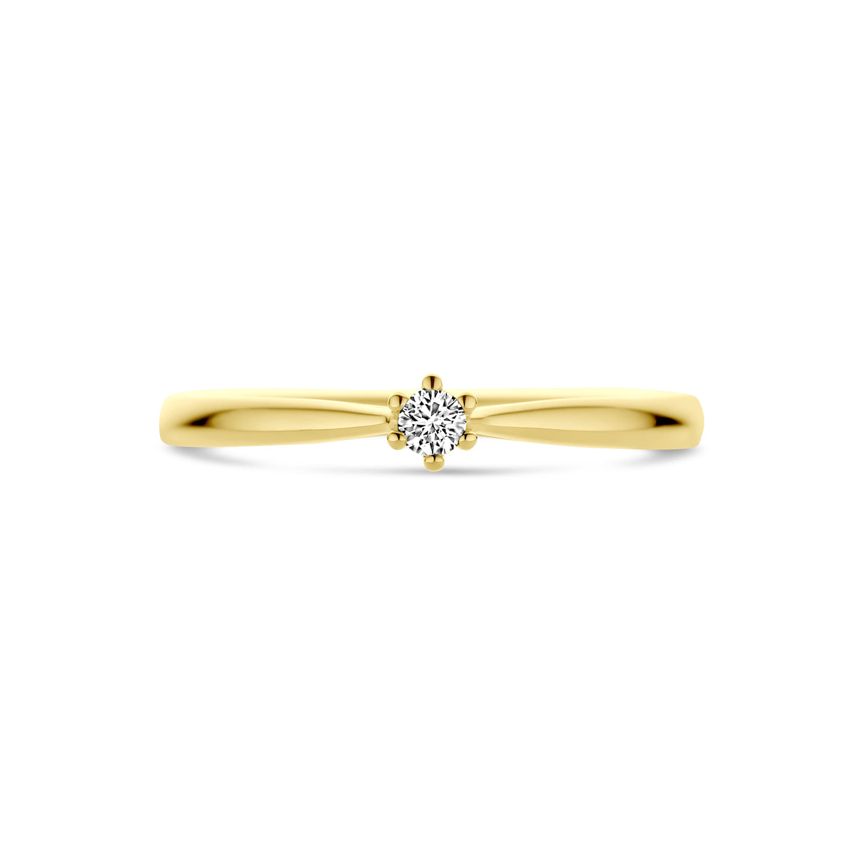 Ring diamant 0.05ct h si 14k geelgoud