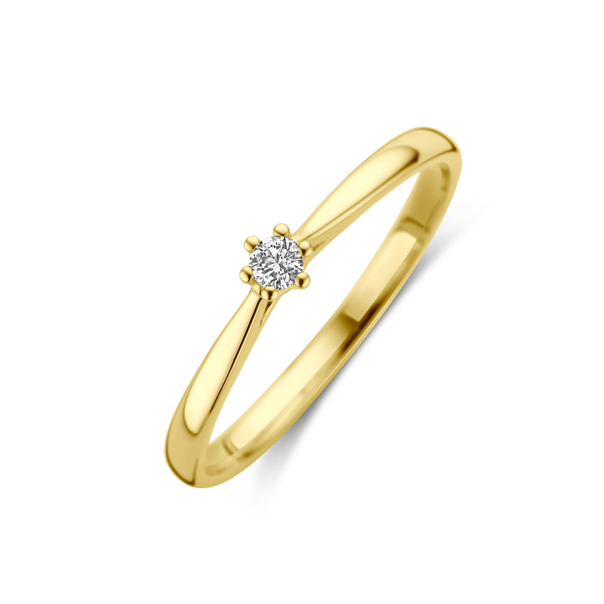 Ring diamant 0.05ct h si 14k geelgoud