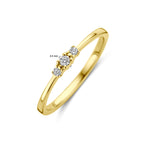 Ring trilogie diamant 0.08ct h si 14k geelgoud