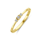Ring trilogie diamant 0.08ct h si 14k geelgoud