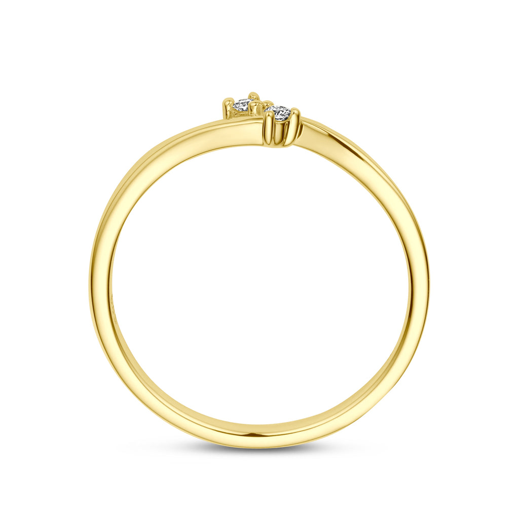 Ring diamant 0.03ct h si 14k geelgoud