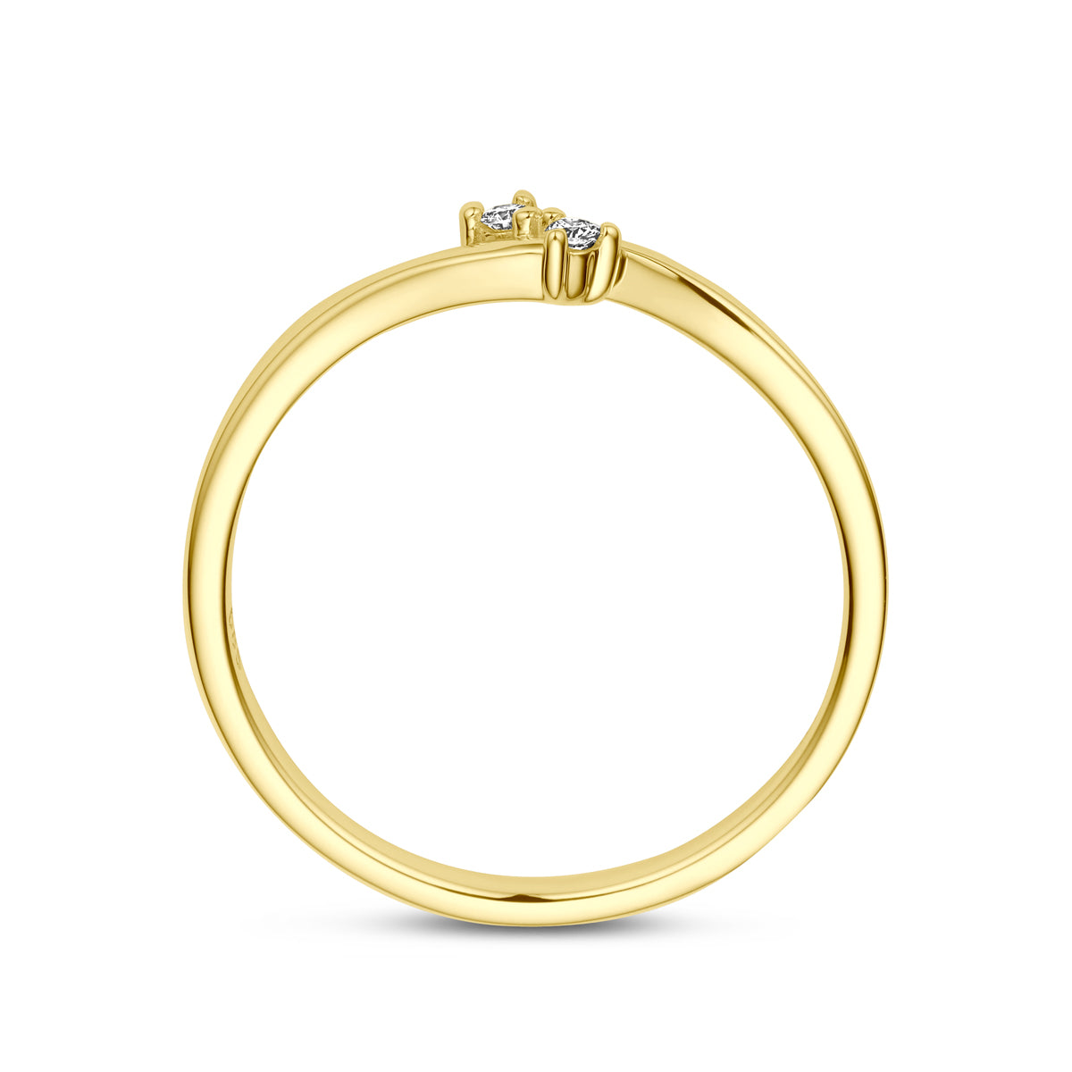 Ring diamant 0.03ct h si 14k geelgoud