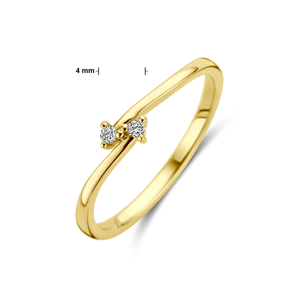 Ring diamant 0.03ct h si 14k geelgoud
