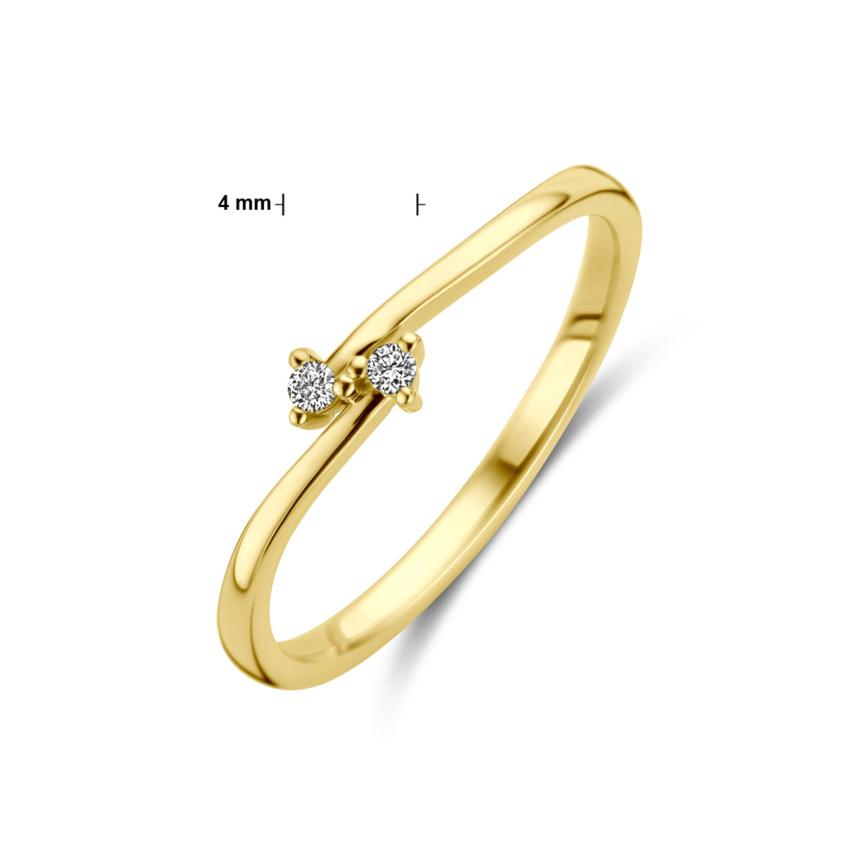 Ring diamant 0.03ct h si 14k geelgoud
