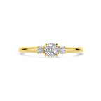 Ring trilogie zirkonia 14k geelgoud