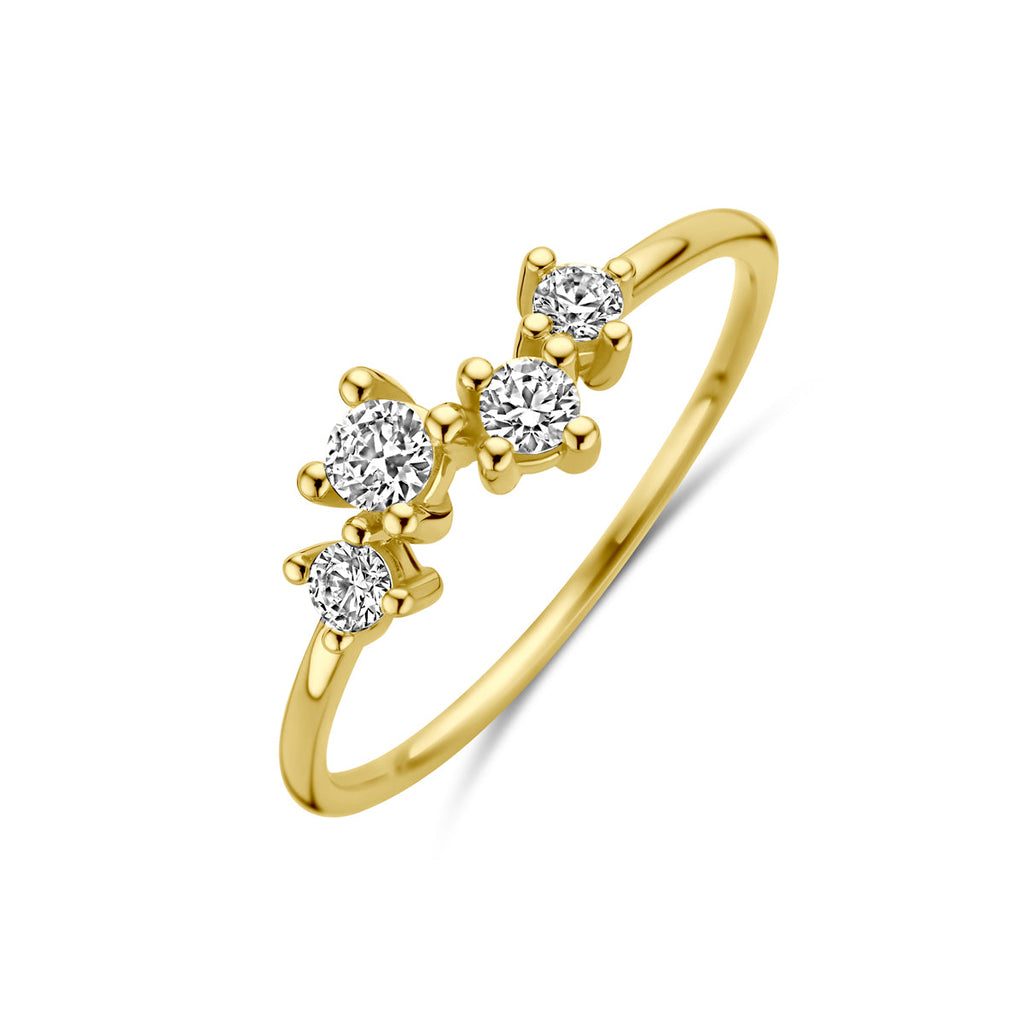 Ring zirkonia 14k geelgoud