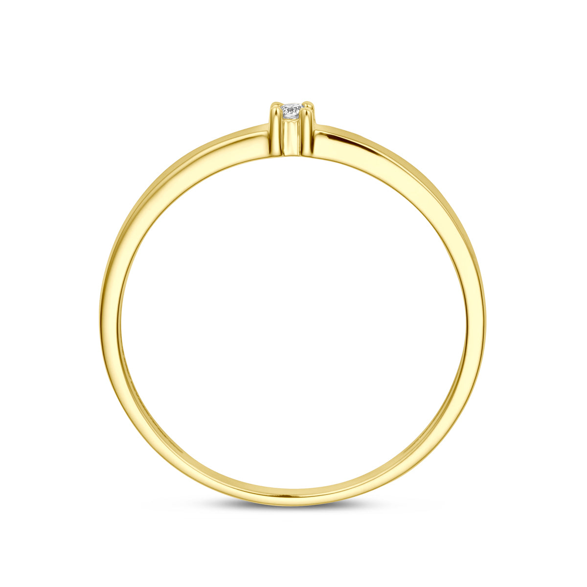 Ring diamant 0.02ct h p1 14k geelgoud