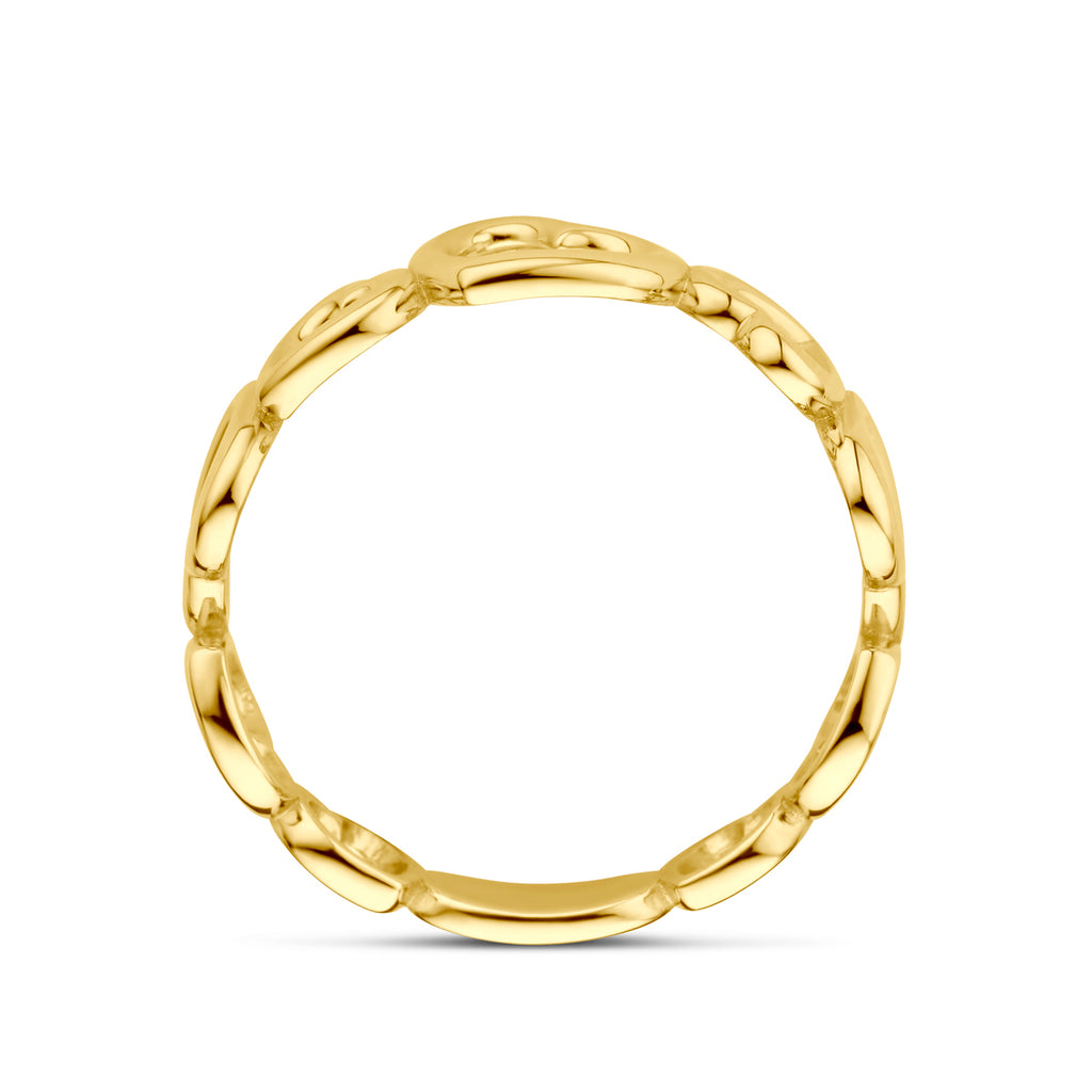 Ring hartjes 14k geelgoud