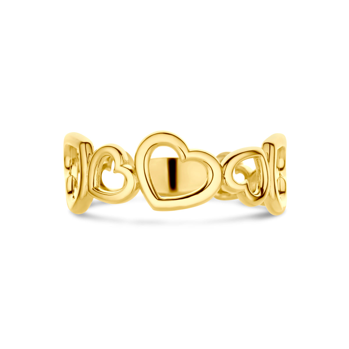 Ring hartjes 14k geelgoud