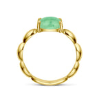 Ring groen agaat 14k geelgoud