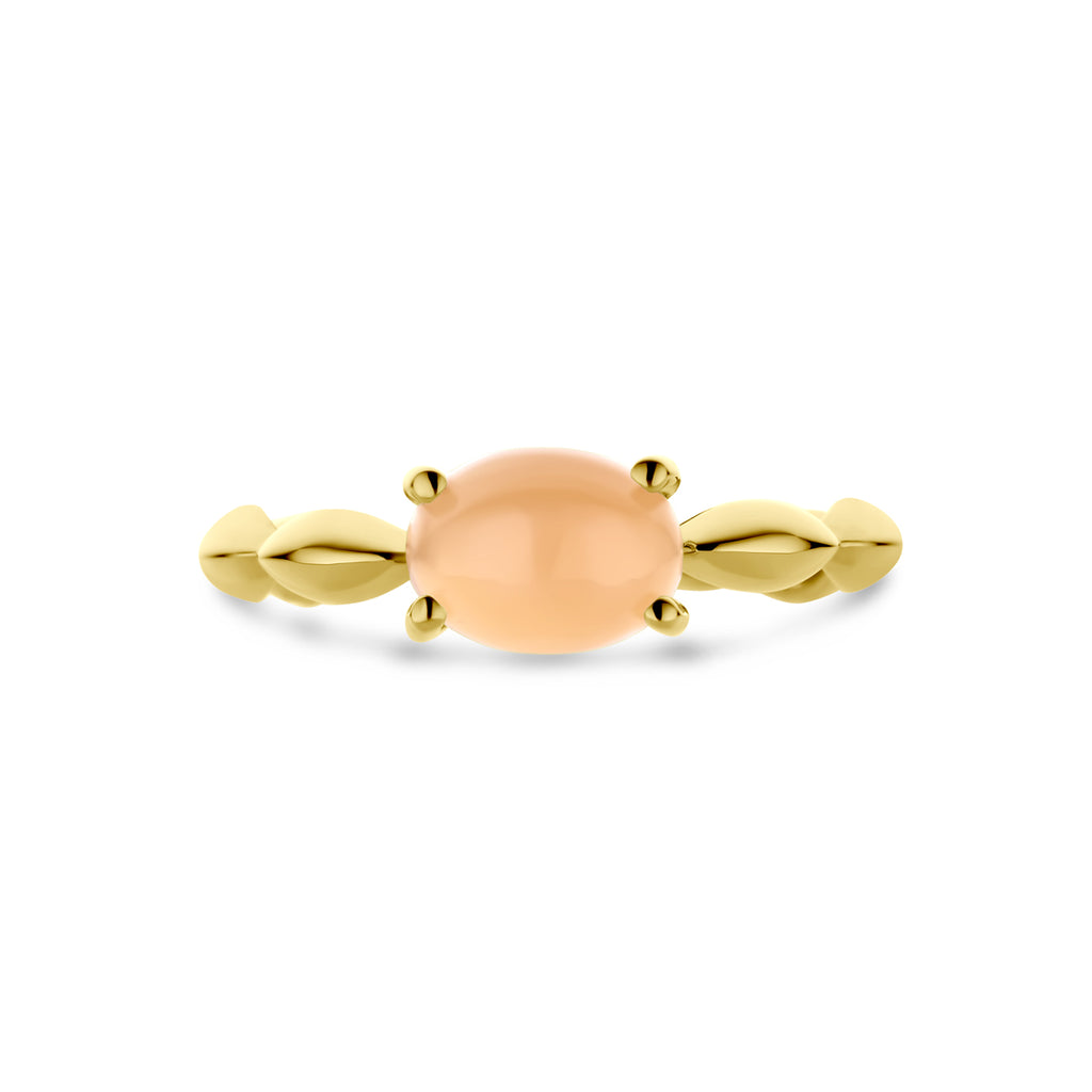 Ring perzik carneool 14k geelgoud