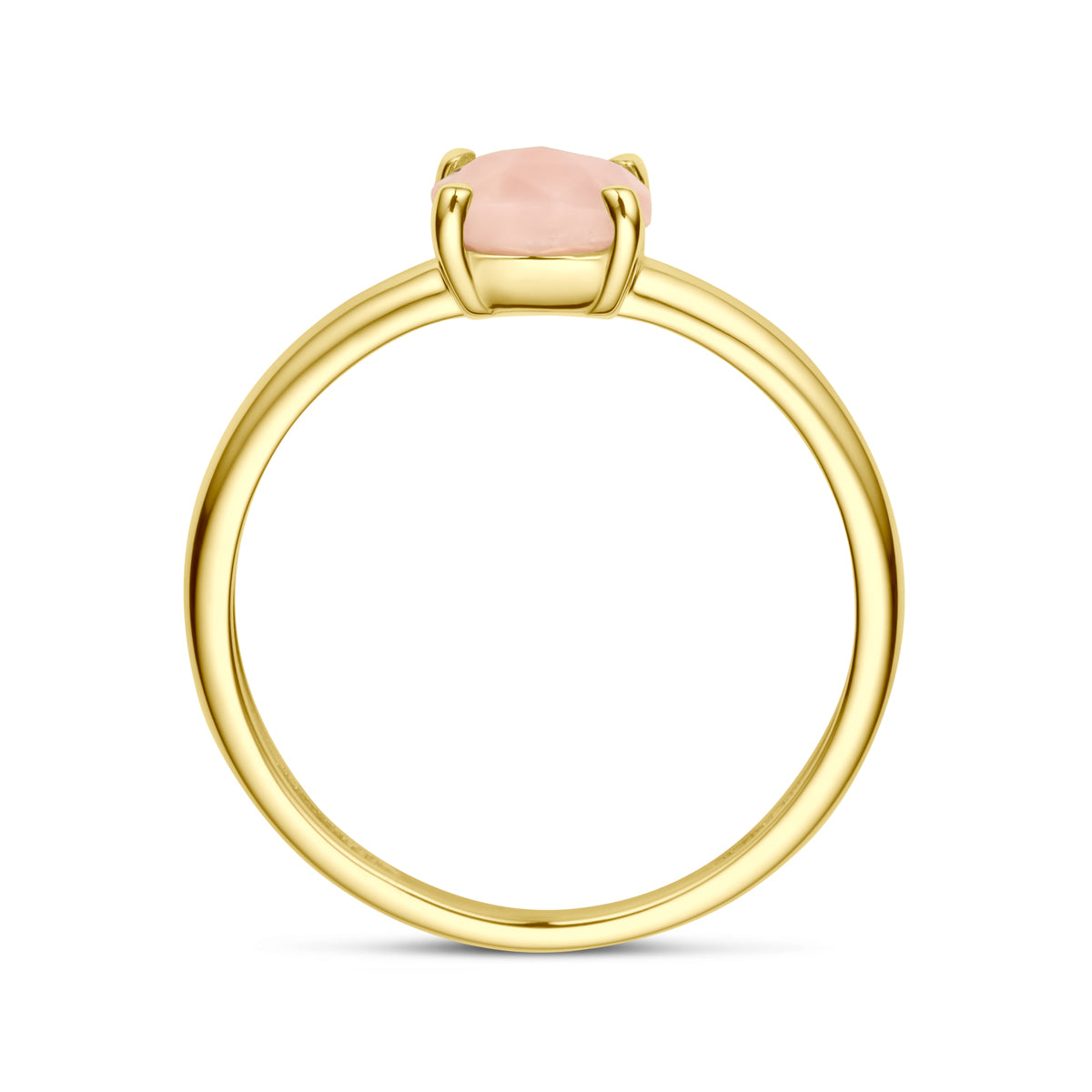 Ring roze opaal 14k geelgoud