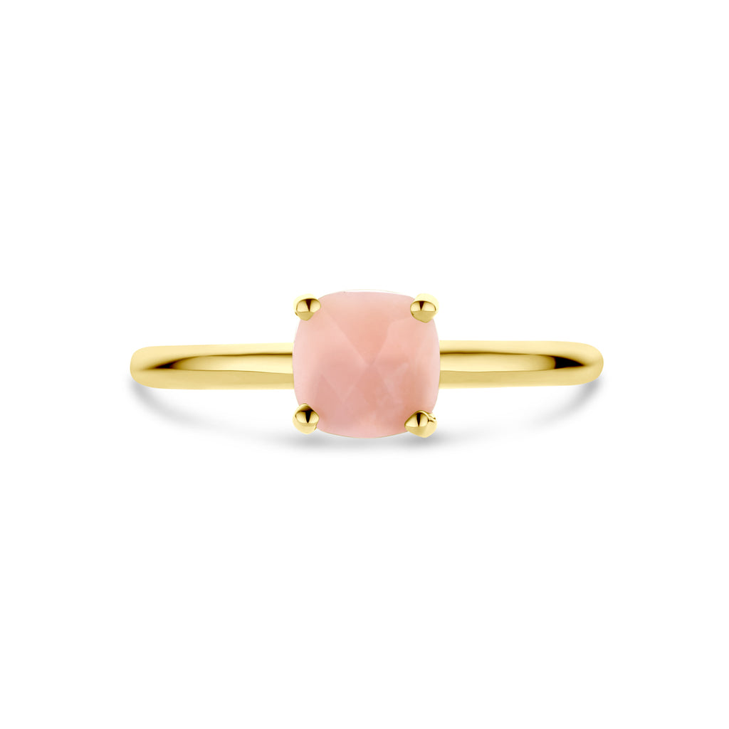 Ring roze opaal 14k geelgoud