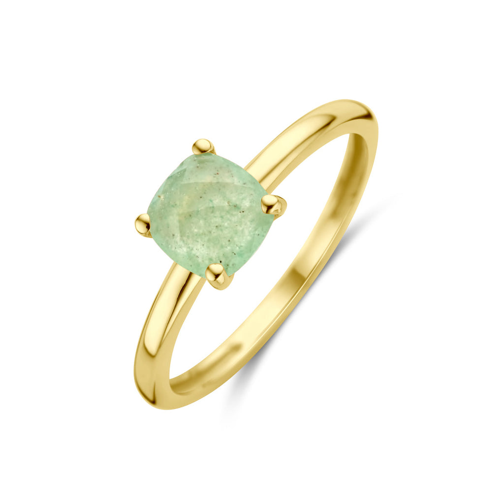 Ring aventurijn 14k geelgoud