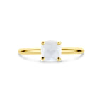 Ring wit agaat 14k geelgoud