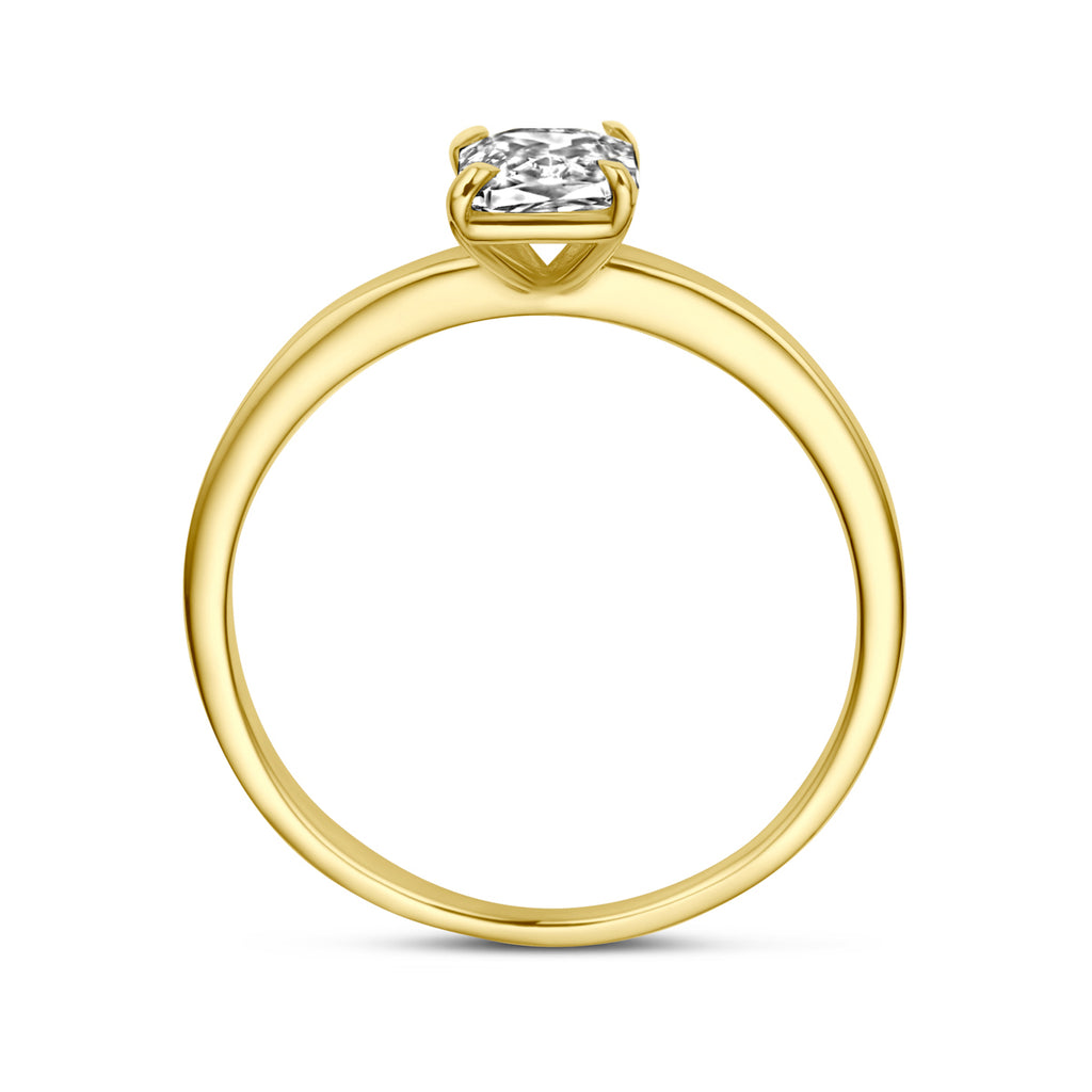Ring zirkonia 14k geelgoud