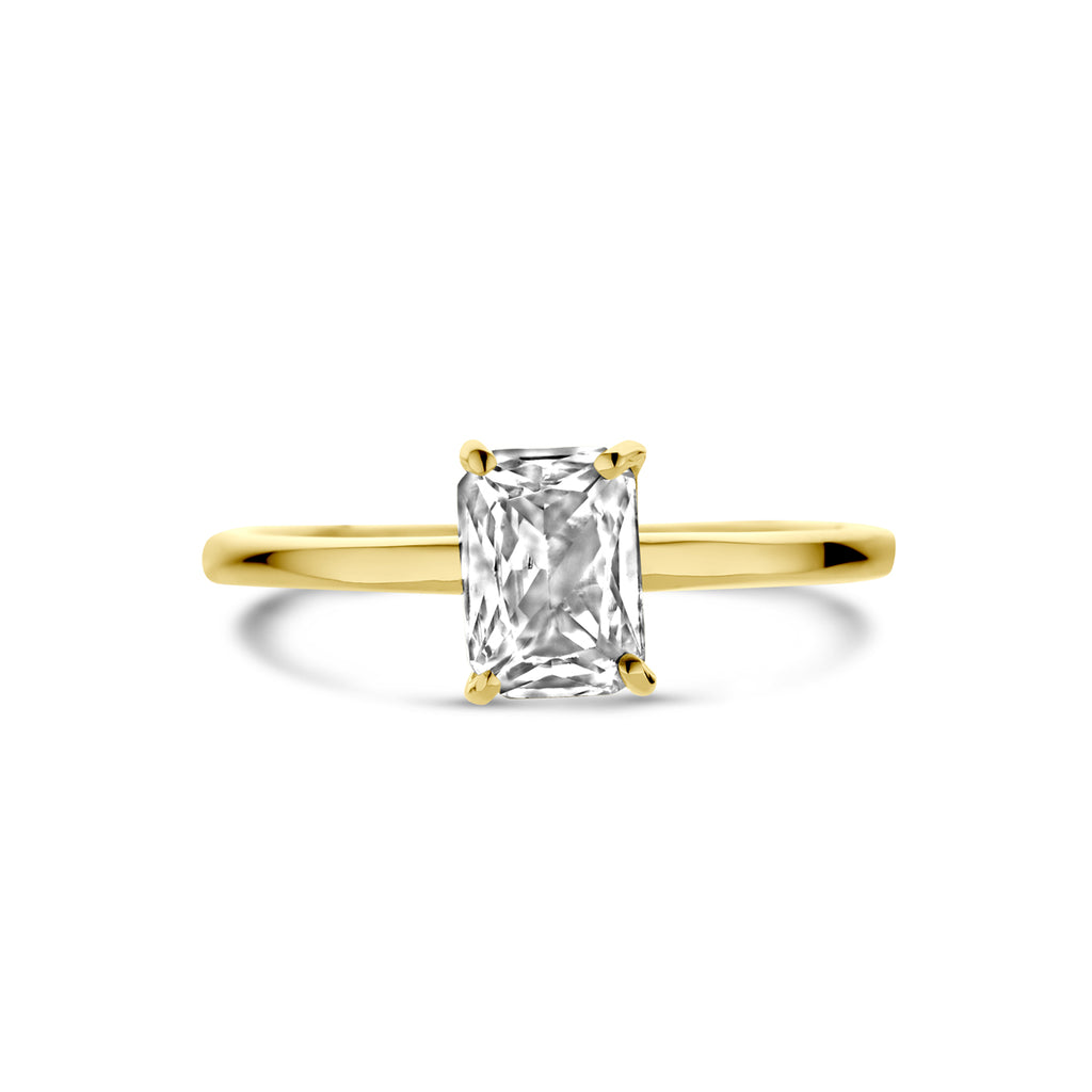 Ring zirkonia 14k geelgoud