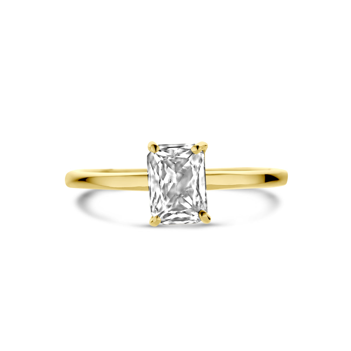 Ring zirkonia 14k geelgoud