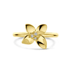 Ring bloem zirkonia 14k geelgoud