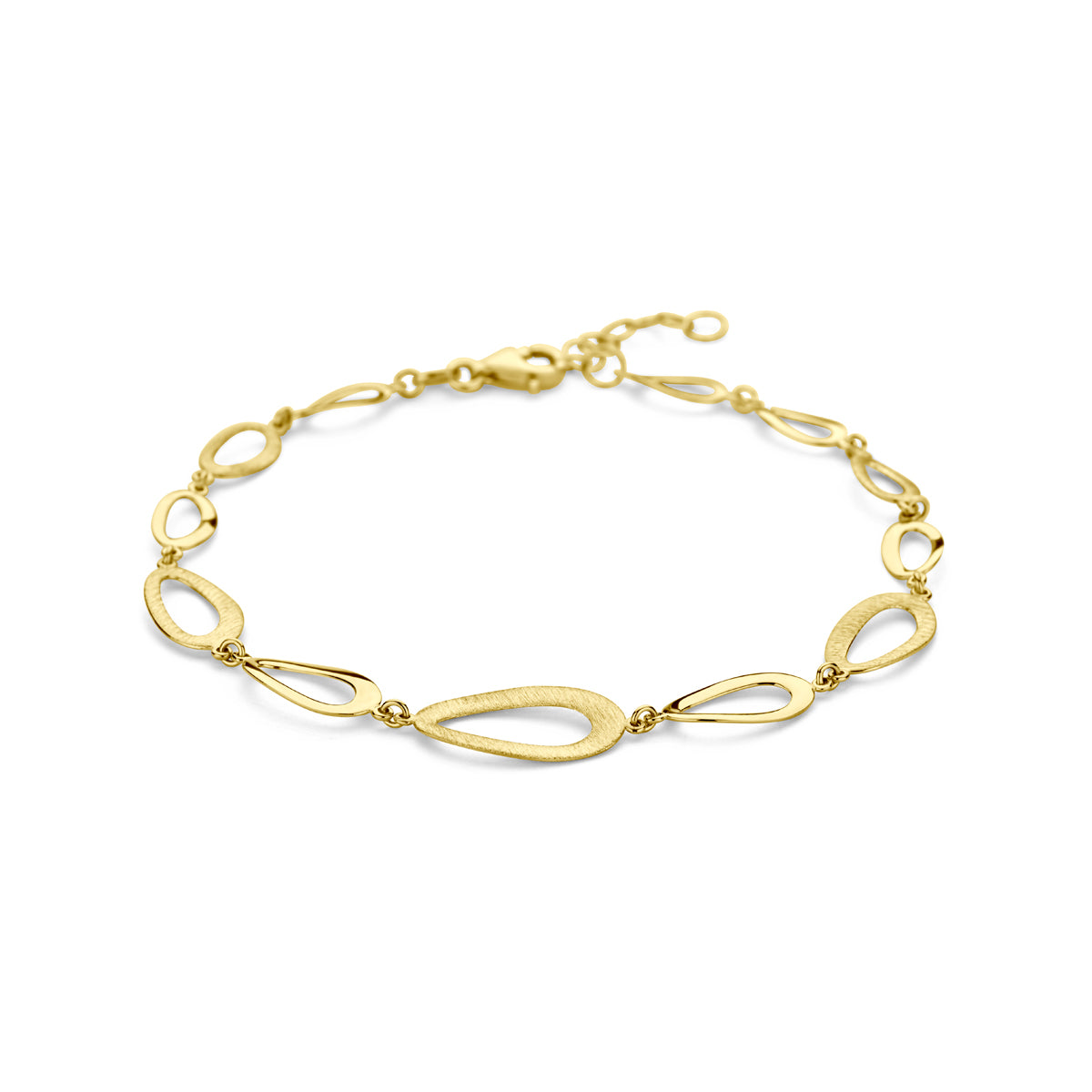 Armband 17 + 2 cm poli/mat 14k geelgoud