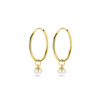 Oorringen parel 14k geelgoud