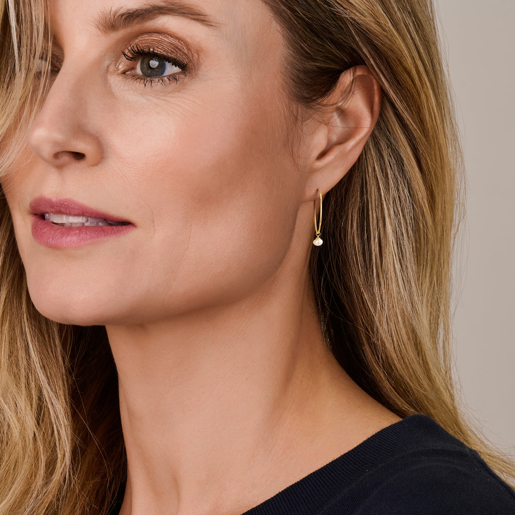 Oorringen parel 14k geelgoud