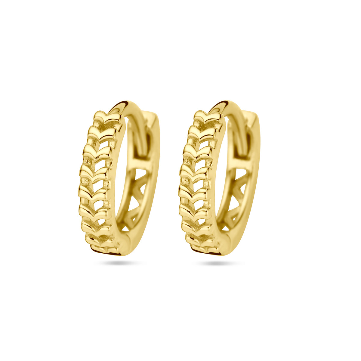 Klapoorringen schakel 14k geelgoud