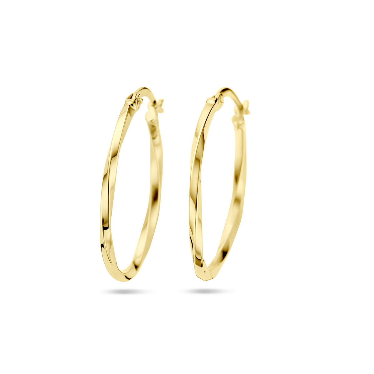 Oorringen gedraaide buis 14k geelgoud