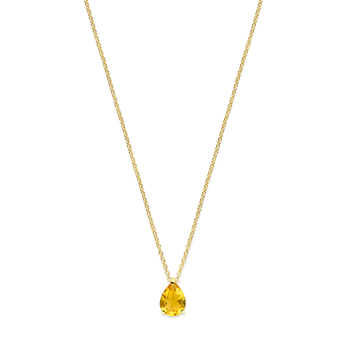 Collier citrien 42 – 44 cm 14k geelgoud