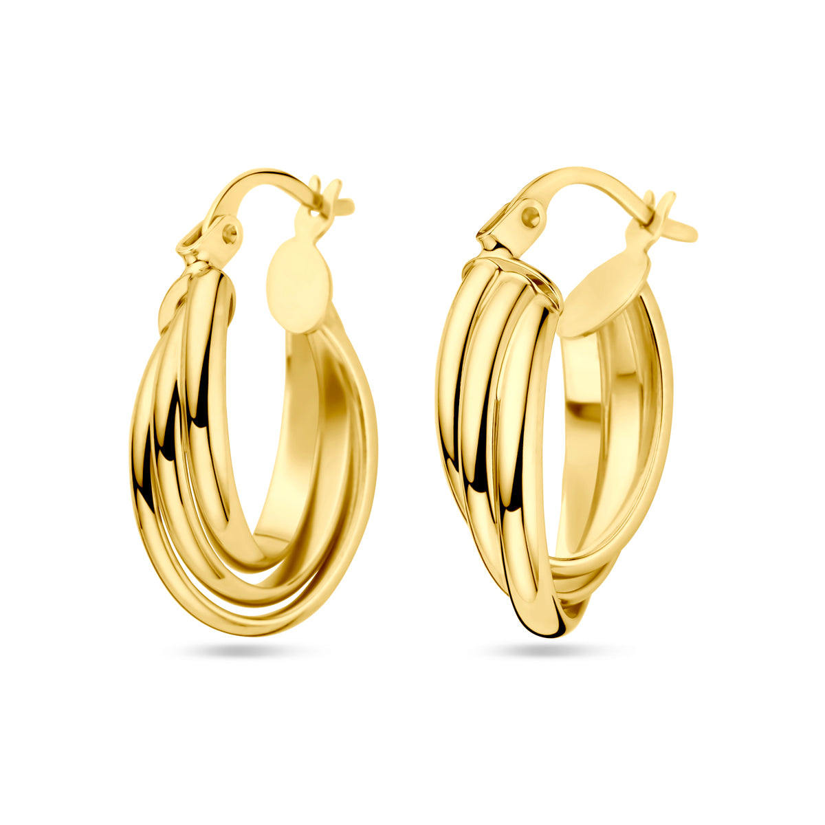 Oorringen ovaal 24 mm 14k geelgoud