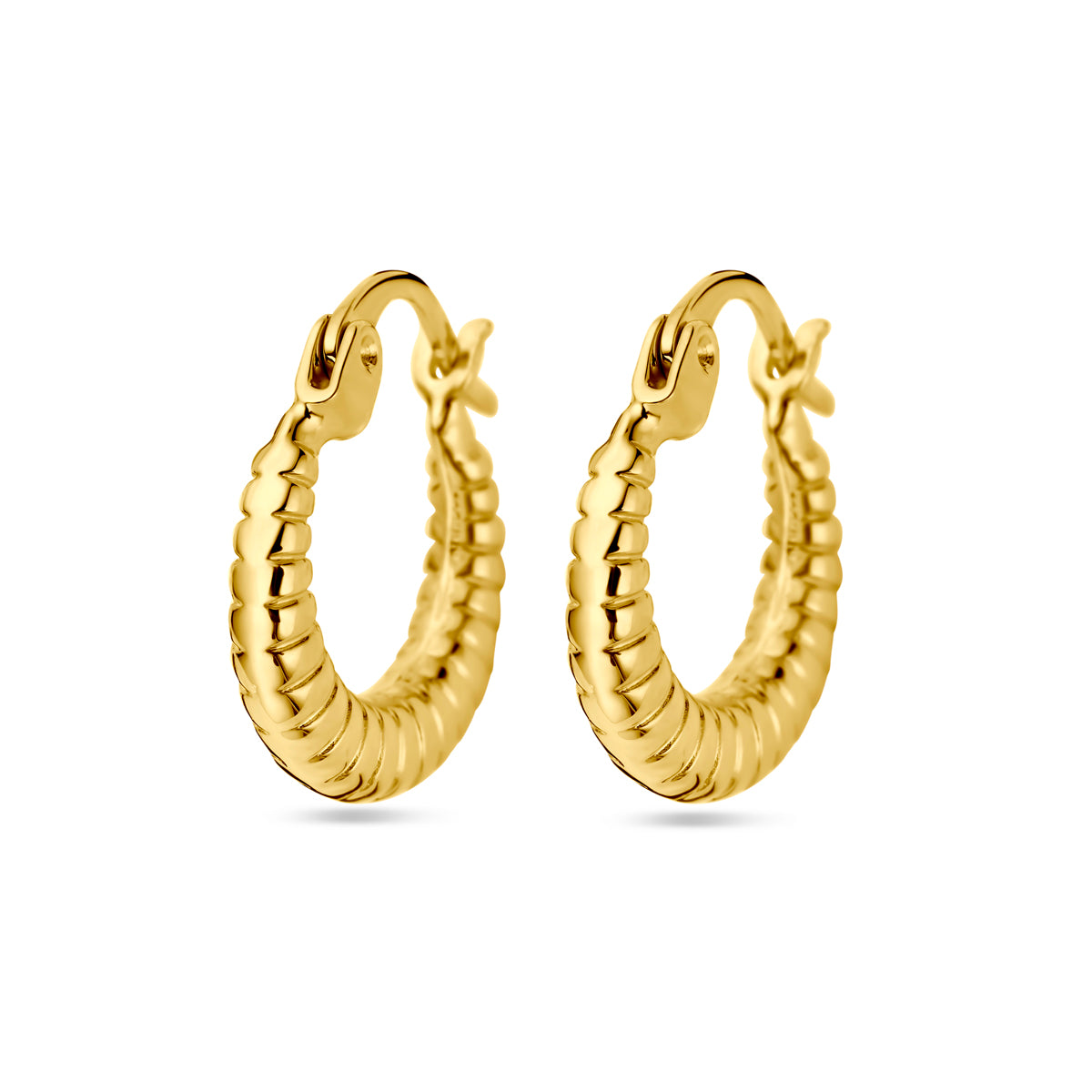 Oorringen 16 mm 14k geelgoud