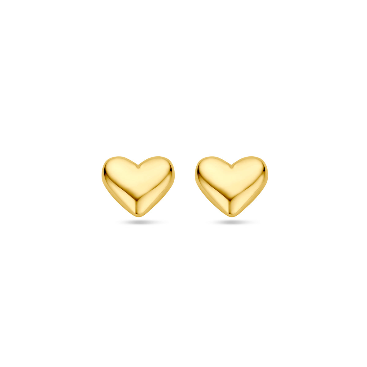 Oorknoppen hartje 5 mm 14k geelgoud
